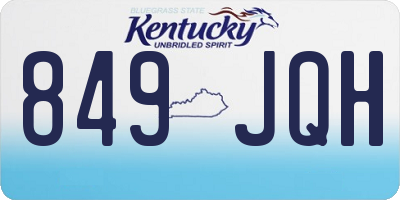 KY license plate 849JQH