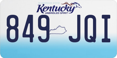 KY license plate 849JQI