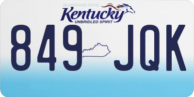 KY license plate 849JQK
