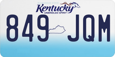 KY license plate 849JQM