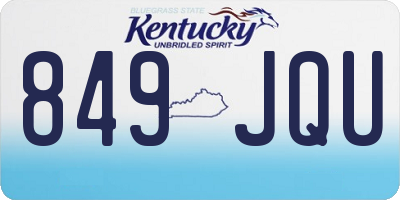 KY license plate 849JQU