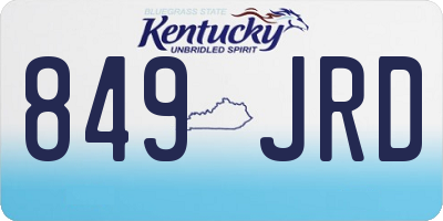 KY license plate 849JRD
