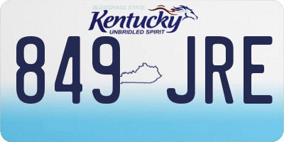 KY license plate 849JRE