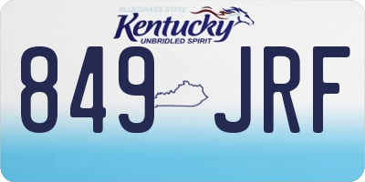 KY license plate 849JRF