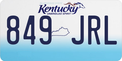 KY license plate 849JRL