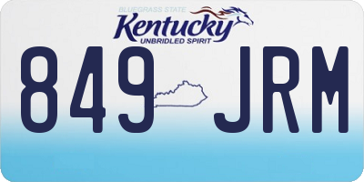 KY license plate 849JRM