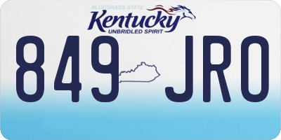 KY license plate 849JRO