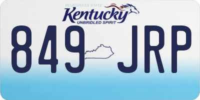 KY license plate 849JRP