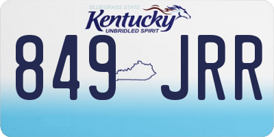 KY license plate 849JRR