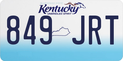 KY license plate 849JRT