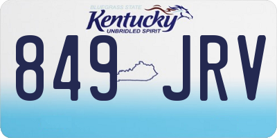 KY license plate 849JRV