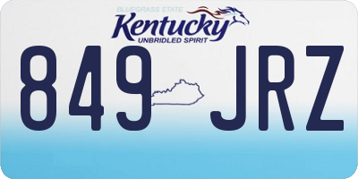 KY license plate 849JRZ
