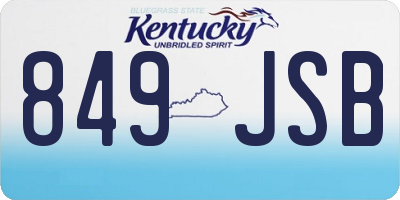 KY license plate 849JSB