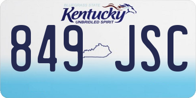KY license plate 849JSC