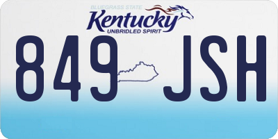 KY license plate 849JSH