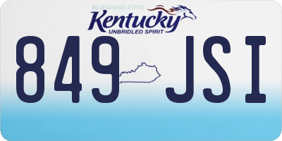 KY license plate 849JSI
