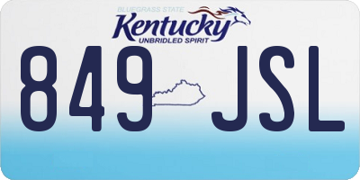 KY license plate 849JSL