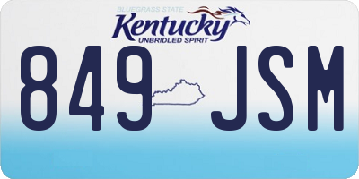 KY license plate 849JSM