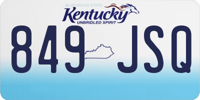 KY license plate 849JSQ