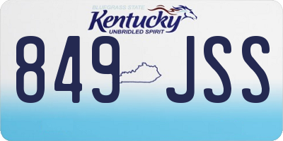 KY license plate 849JSS