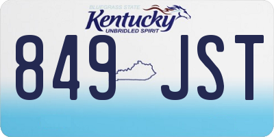 KY license plate 849JST