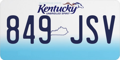 KY license plate 849JSV