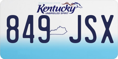 KY license plate 849JSX