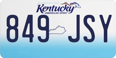 KY license plate 849JSY