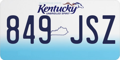 KY license plate 849JSZ