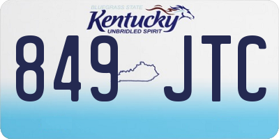 KY license plate 849JTC