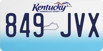 KY license plate 849JVX