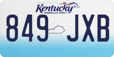 KY license plate 849JXB