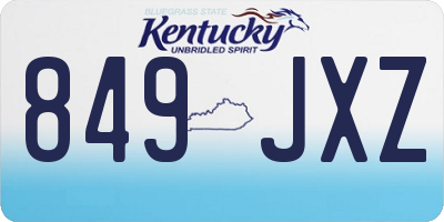 KY license plate 849JXZ