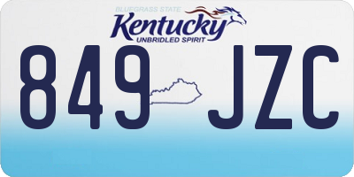 KY license plate 849JZC
