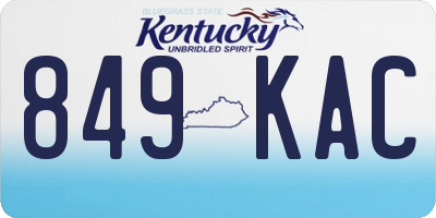 KY license plate 849KAC
