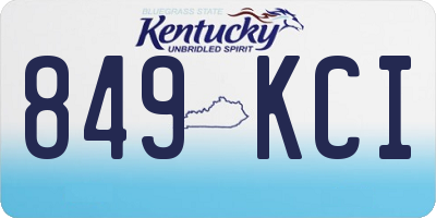 KY license plate 849KCI