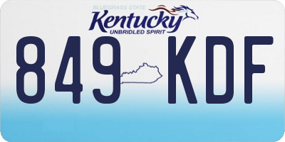 KY license plate 849KDF