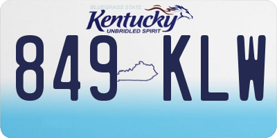 KY license plate 849KLW
