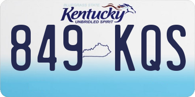KY license plate 849KQS