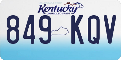 KY license plate 849KQV