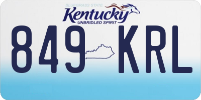 KY license plate 849KRL