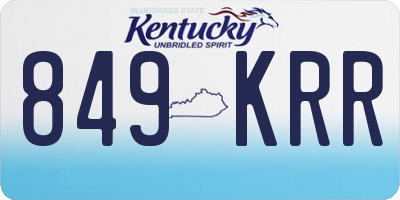 KY license plate 849KRR