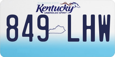 KY license plate 849LHW