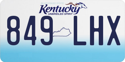 KY license plate 849LHX