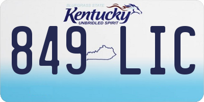 KY license plate 849LIC