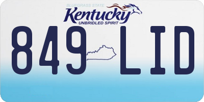 KY license plate 849LID