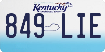 KY license plate 849LIE