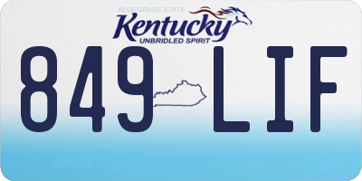 KY license plate 849LIF
