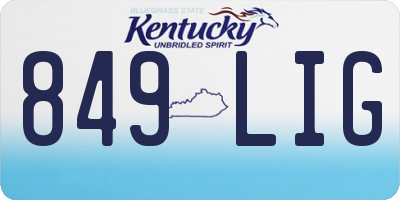 KY license plate 849LIG