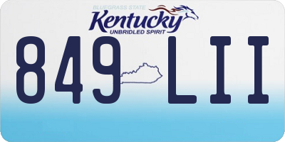 KY license plate 849LII